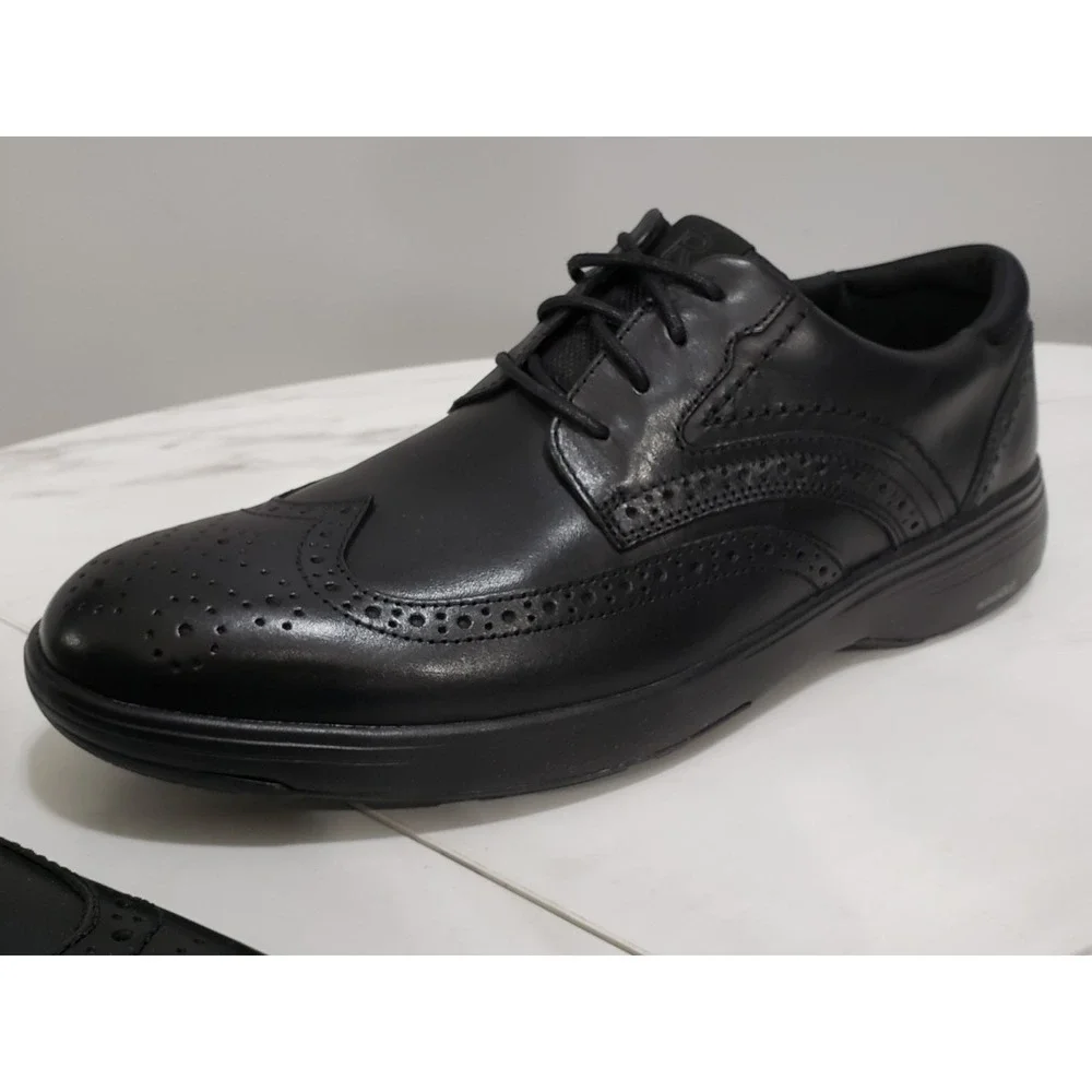 NEW NO BOX -‎ Rockport Men's Noah Black Leather Wingtip Oxfords CJ3197 SIZE 11